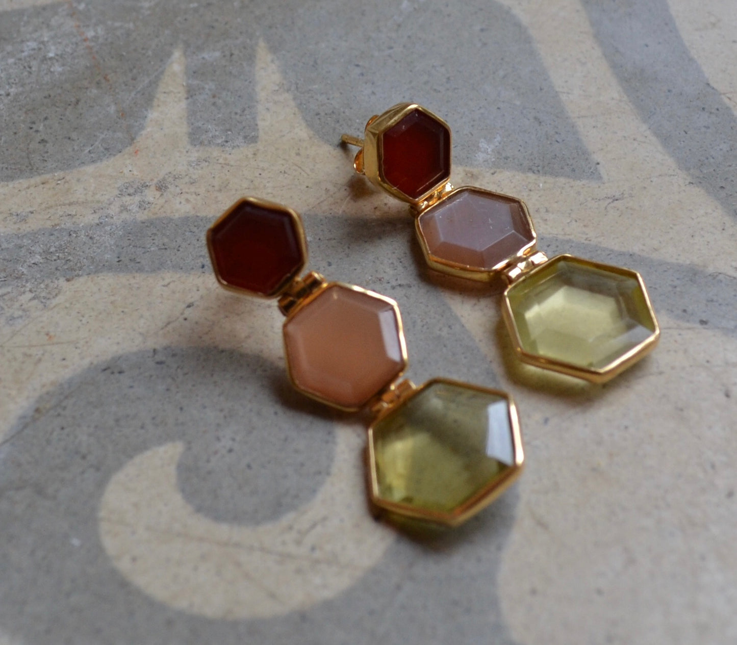 Hexagon Drop Earrings