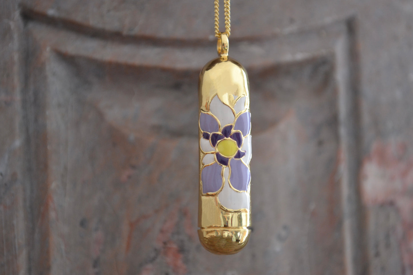 Violet Blooming Lotus Pendant