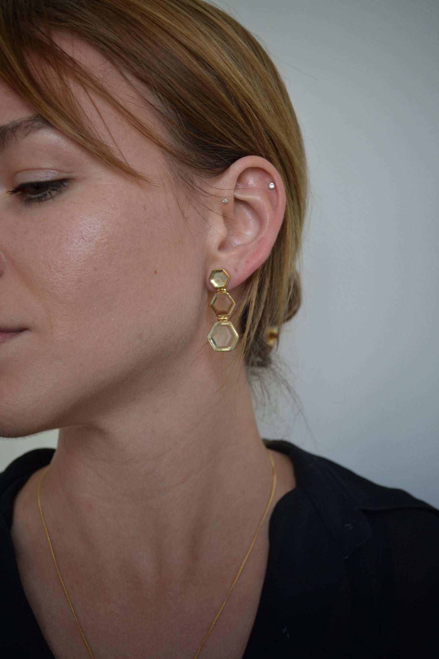 Hexagon Drop Earrings