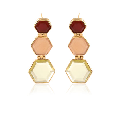 Hexagon Drop Earrings