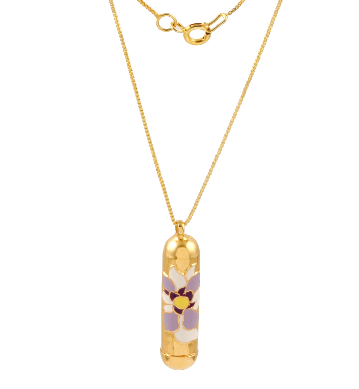 Violet Blooming Lotus Pendant