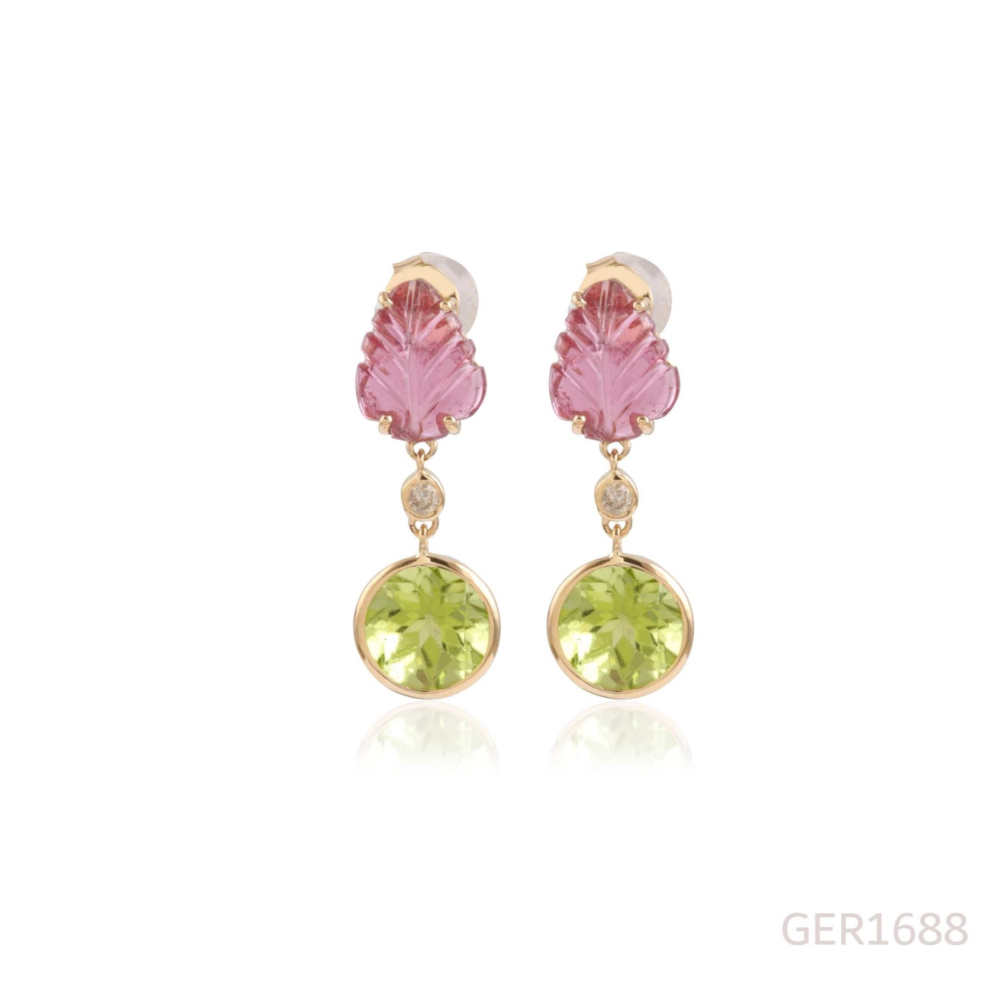 Feuille en Rose Earrings