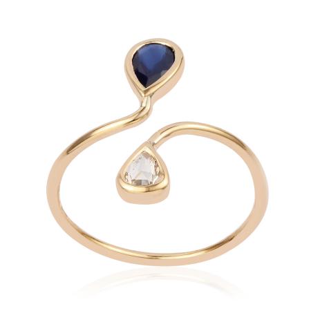 Double Moon Drop Ring – GAMAR JEWELLERY