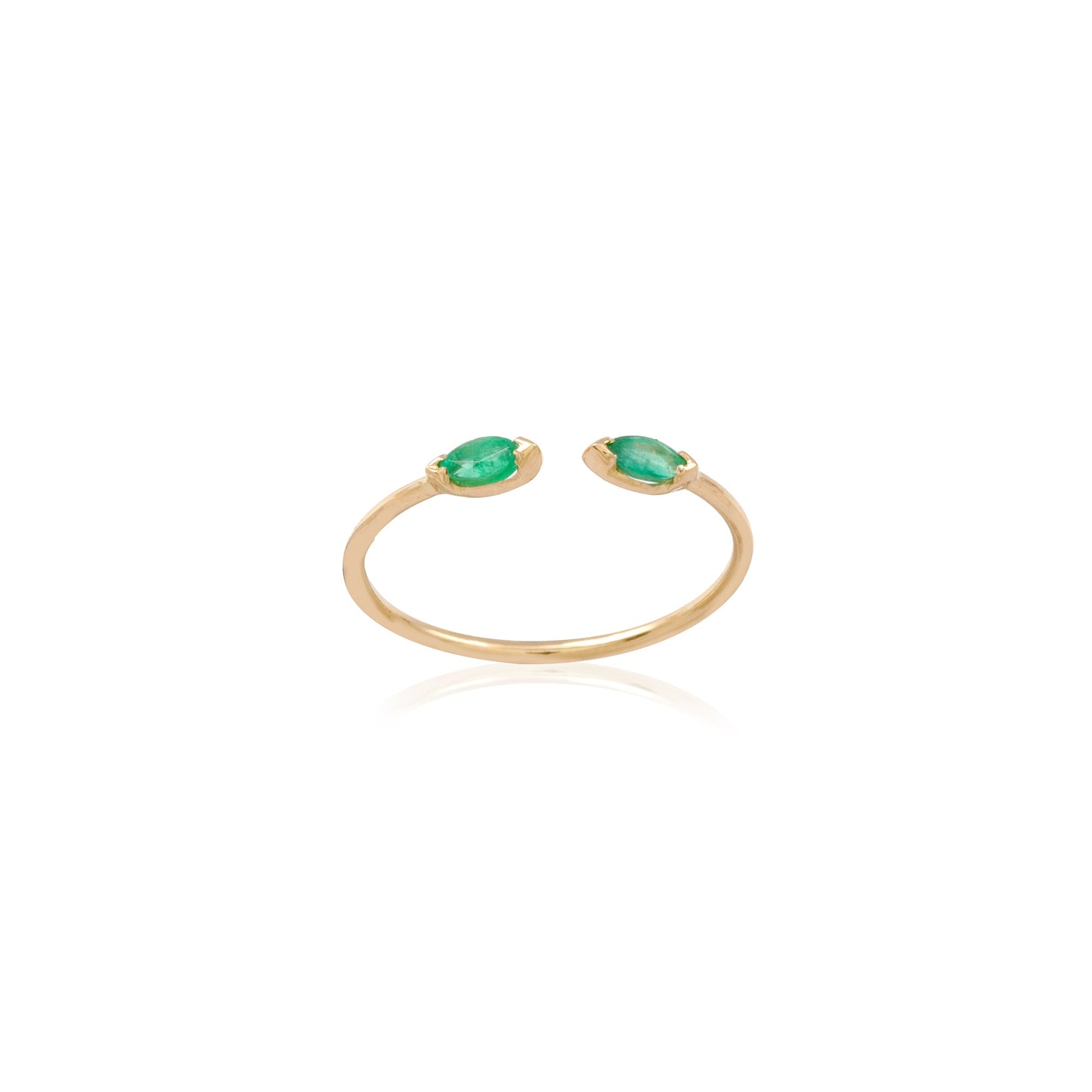 Emerald Petal Ring